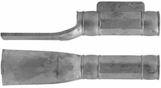 Ramrod pipe, iron, entry pipe with skirt, octagon with rings, for 3/8" ramrod